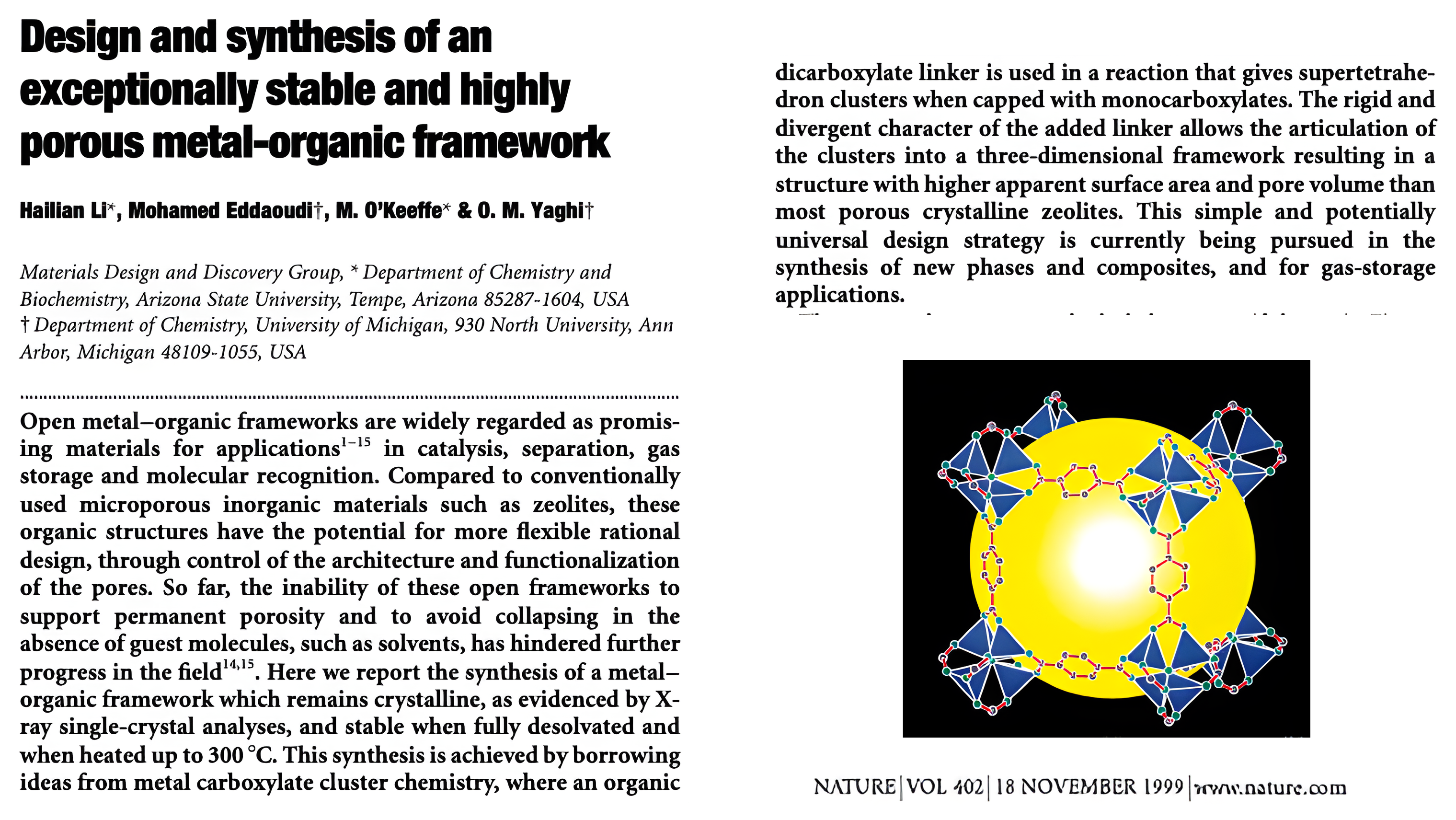 MOF-5 publication and permanent porosity.