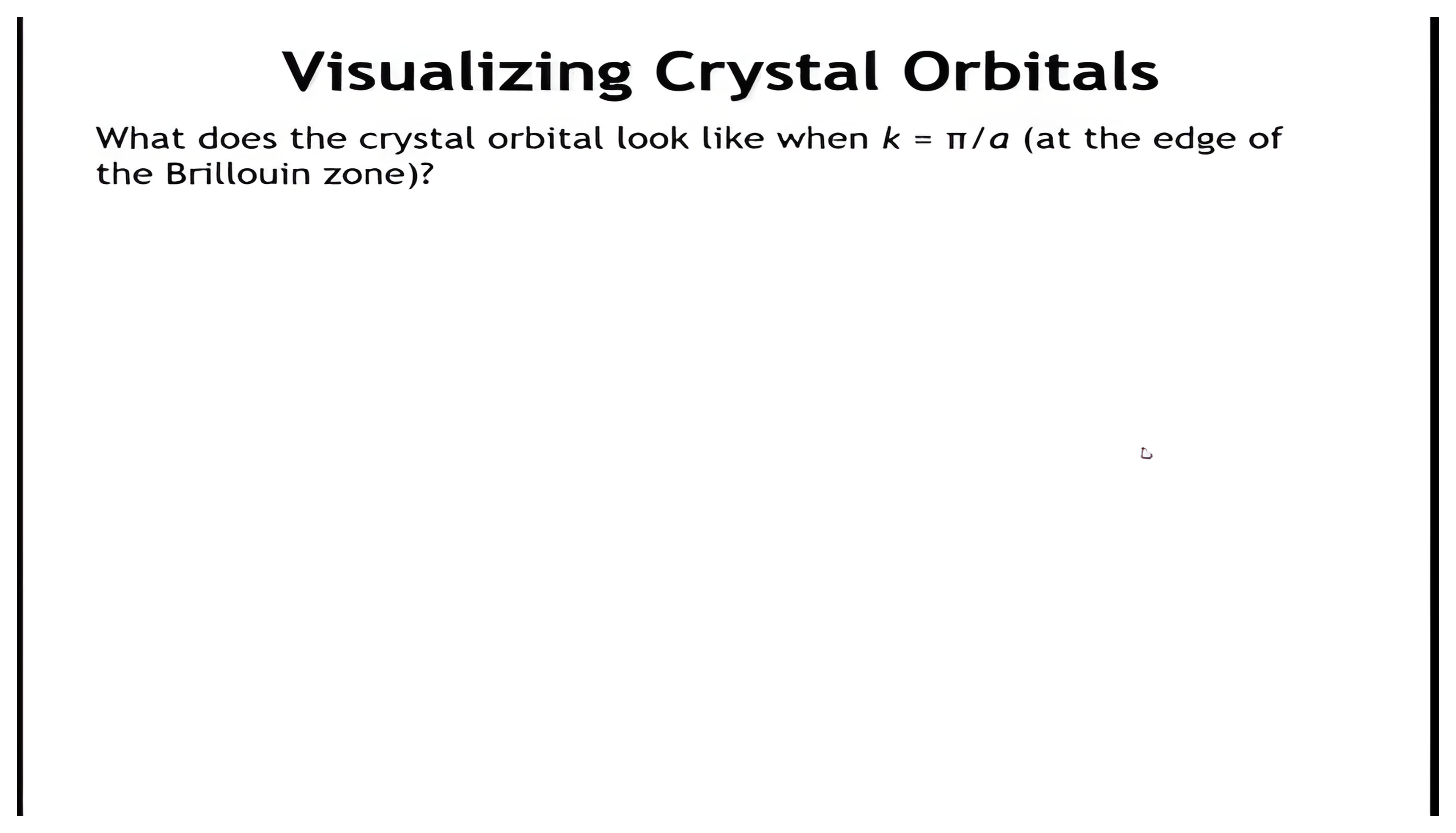 Build expanding the crystal orbital at k = pi over a, term by term, ending in the fully antibonding chain.